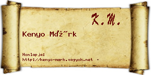 Kenyo Márk névjegykártya